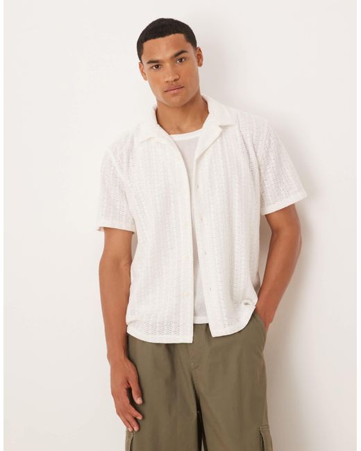 Chemise courte texturée à manches courtes - noir Abercrombie & Fitch pour homme en coloris White