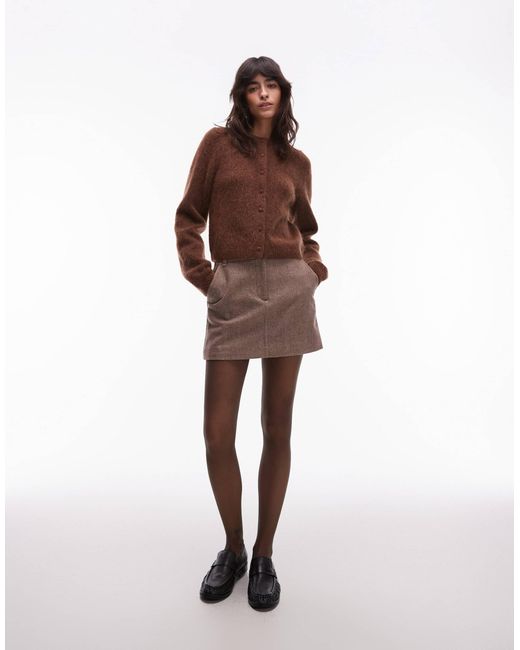 & Other Stories Brown – sehr weiche, flauschige strickjacke aus mohair- und wollmischung