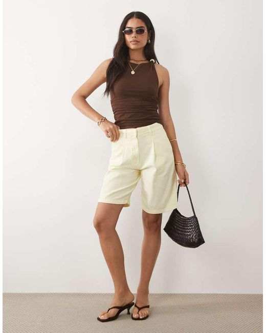 Mango Natural Tailored Bermuda Shorts