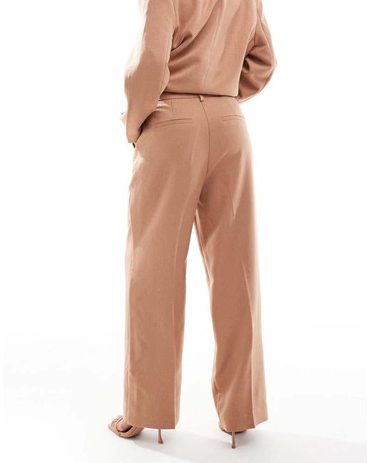 Vero Moda Natural Tailored Herringbone Wide Leg Co-Ord Trousers