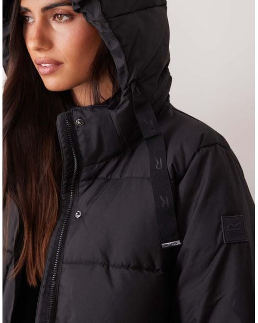 Regatta Black Hooded Eryn Quilted Jacket