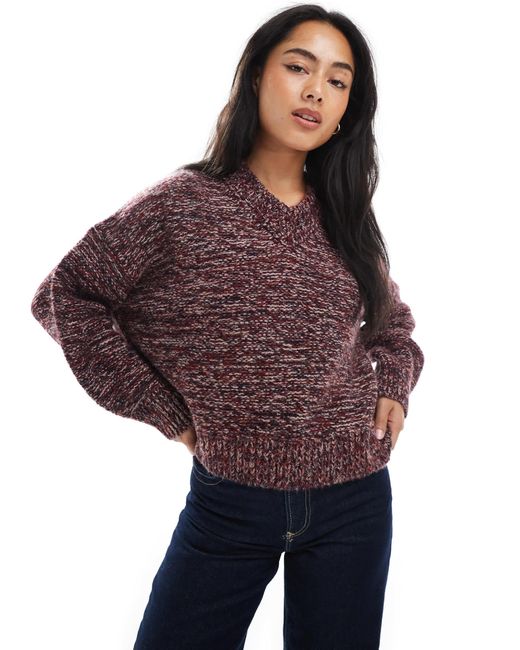 ASOS Purple – kastiger strickpullover