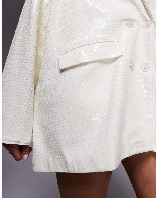ASOS Gray Curve Oversized Sequin Blazer Dress