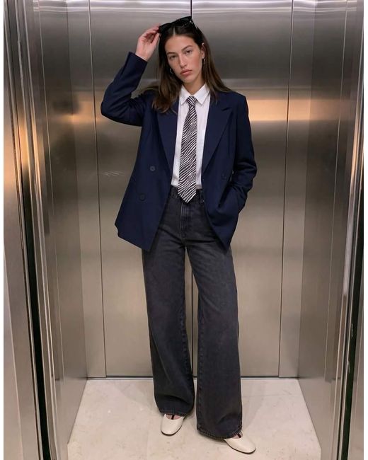 Vero Moda Blue Double Breasted Tailored Blazer Co-ord