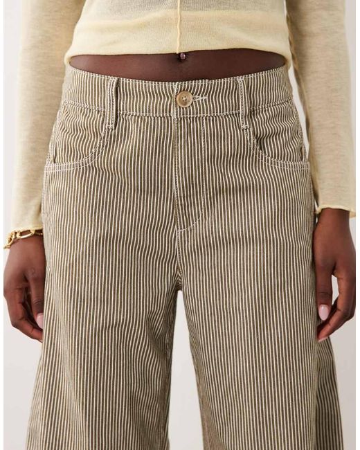 ASOS Natural Horseshoe Pants With Tab Waist Detail