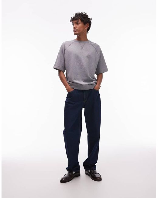 ARKET Sweatshirt Van Puur Katoen Met Korte Mouwen in het Purple voor heren