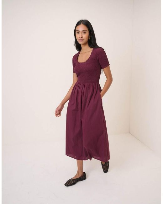 Nobody's Child Pink Ruched Zita Midi Dress