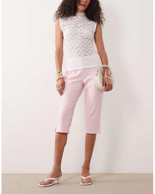 ASOS Capribroek Met Zijsplit in het Pink