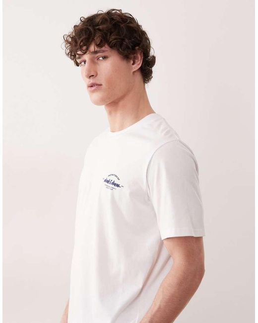 Jack & Jones White Logo T-shirt And Jersey Shorts Set for men
