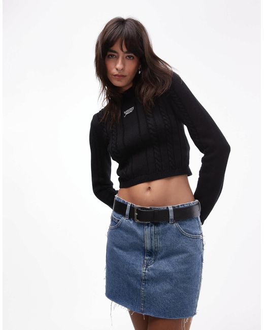 Pull en maille torsadée Tommy Hilfiger en coloris Black