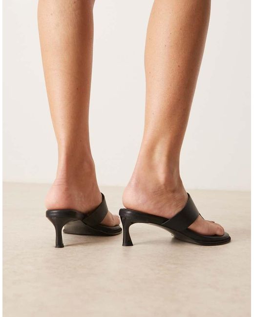 ASOS Natural Horizon Chunky Toe Thong Kitten Heel Sandals
