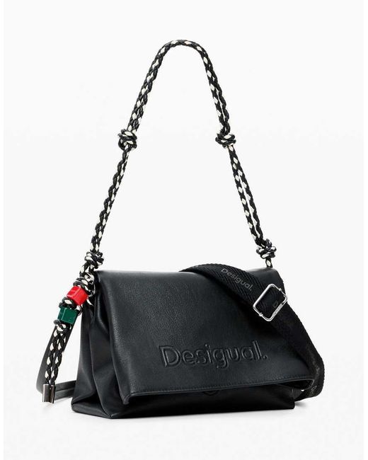 Desigual Black Medium Logo Charm Bag