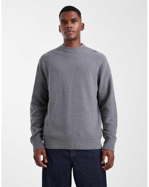 Jack & Jones Gray Boucle Jumper for men