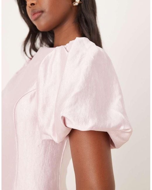 Sister Jane Pink Puff Sleeve Ruffle Mini Dress