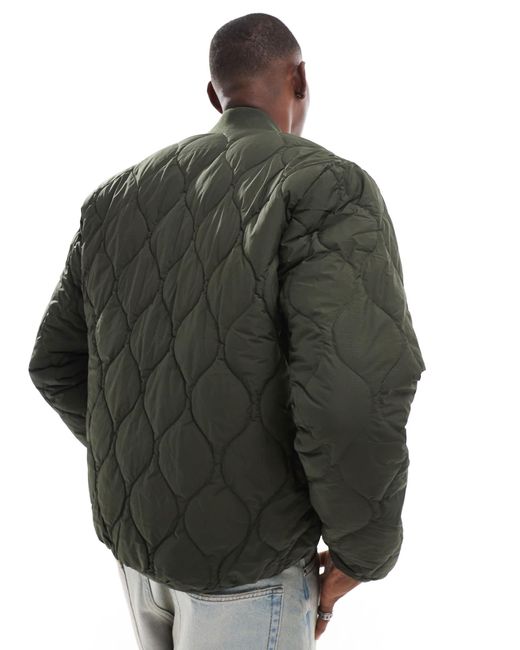 Jack & Jones – gesteppte bomberjacke in Green für Herren