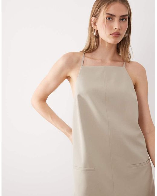 ASOS Natural Low Back Tailored Mini Dress