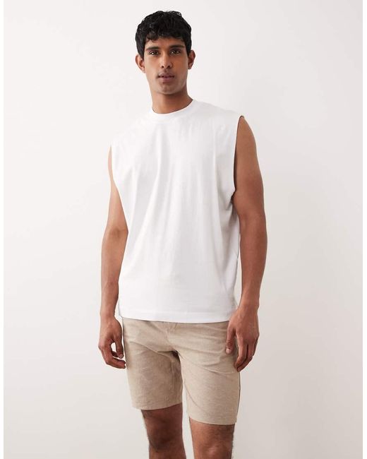 Only & Sons Pink Linen Mix Tie Waist Shorts for men
