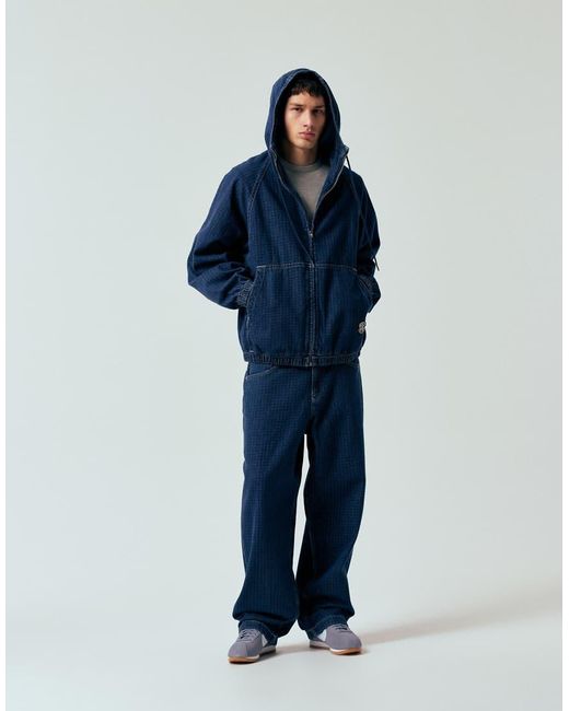 ASOS Blue Oversized Denim Hoodie for men