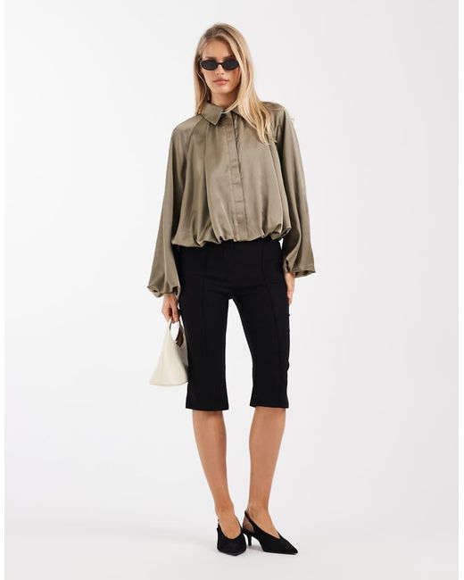 4th & Reckless Natural Bengaline Side Split Seam Front Capri Trouser
