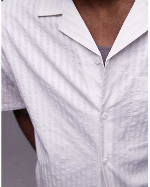 Topman Purple Textured Stripe Shirt for men