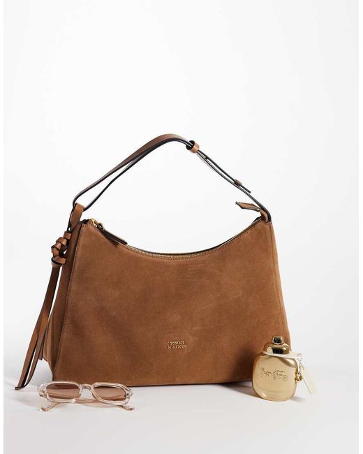 Tommy Hilfiger Brown Suede Shoulder Bag