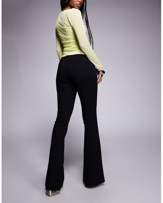 ASOS Blue Premium Ponte Flare Pants With Tailored Waistband
