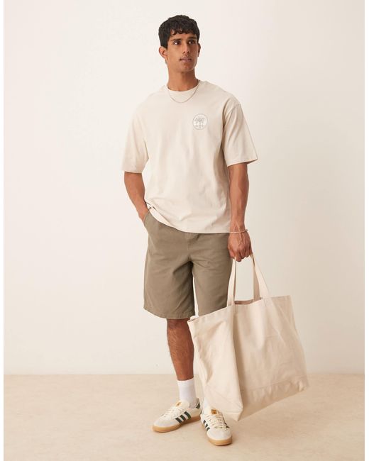 SELECTED – oversize-t-shirt in Natural für Herren