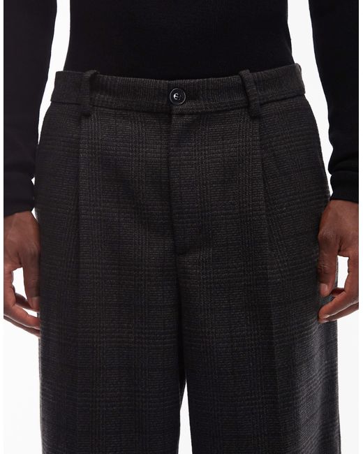 Weekday – uno – elegante, karierte loose-fit-hose in Black für Herren