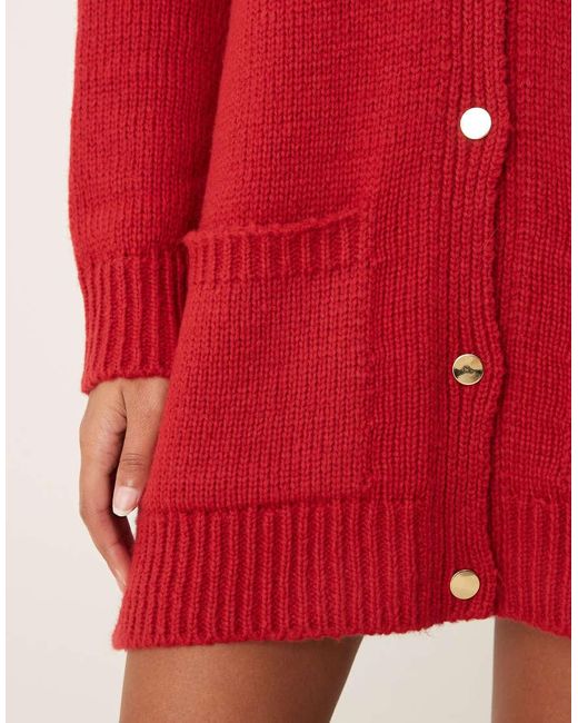 Miss Selfridge Oversized Vest Jurk Met Lange Pasvorm in het Red