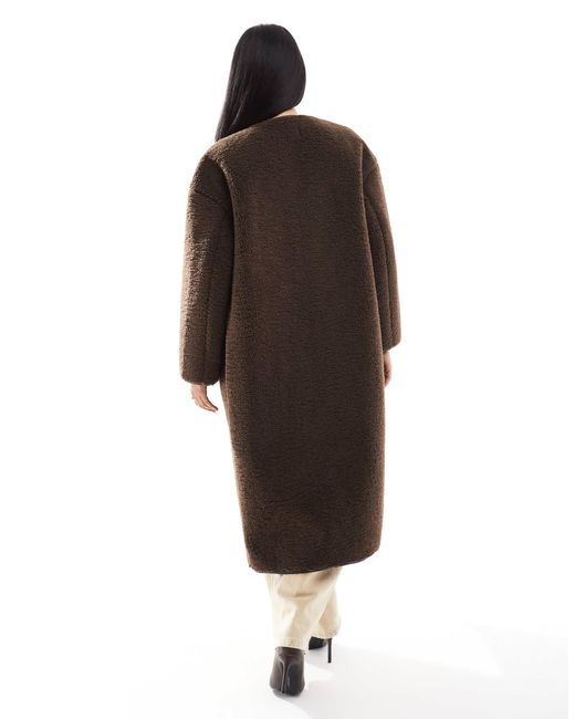 4th & Reckless Brown Faux Shearling toggle Fastening Coat