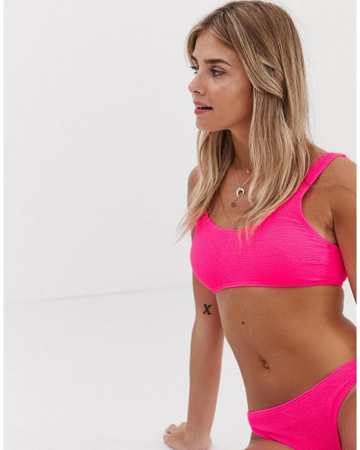 shirred bikini top