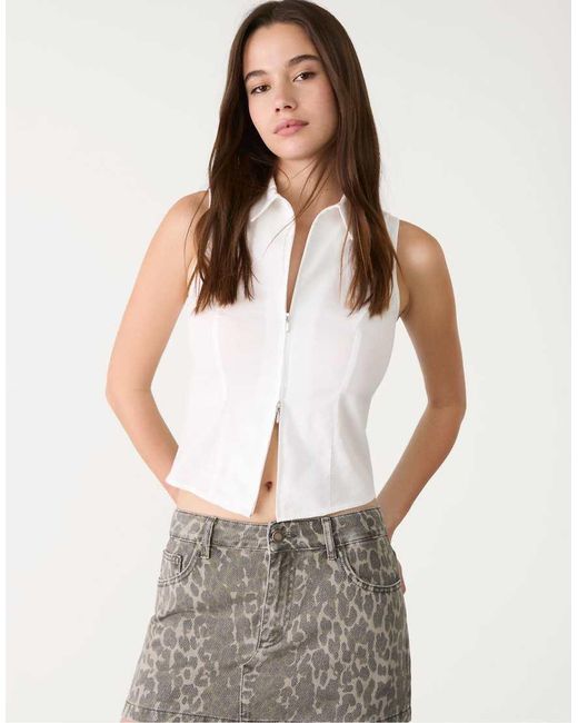Stradivarius Skort Met Print in het Natural