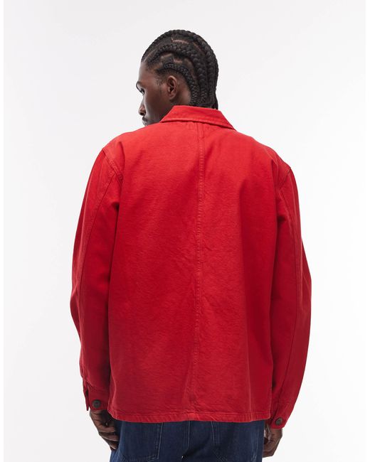 Tommy Hilfiger Red Chore Jacket for men
