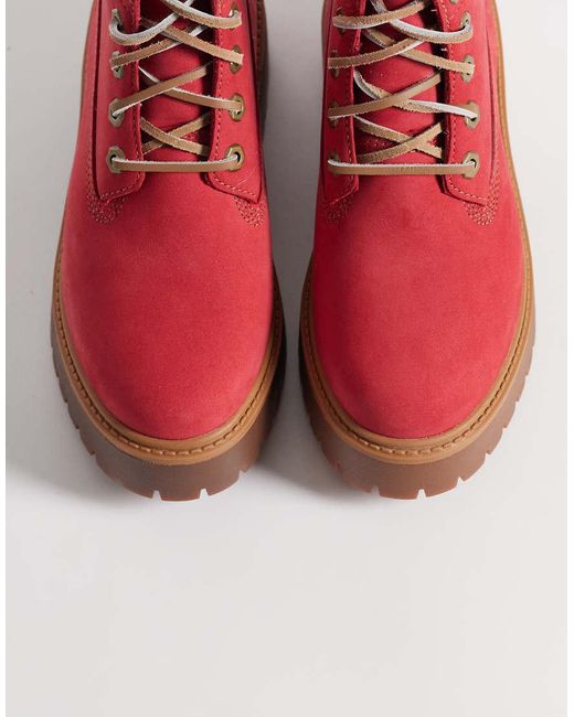 Timberland Waterbestendige Veterlaarzen Van 6 Inch in het Red