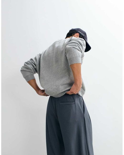 ASOS Gray Wide Leg Pleated jogger for men