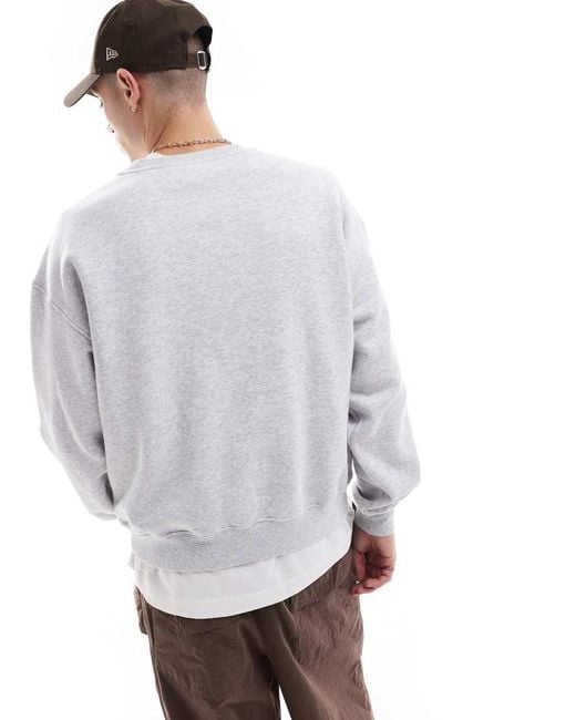 Cotton On Gray Box Fit Crew Neck Sweater for men