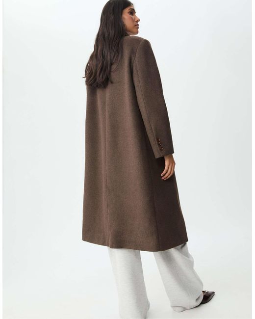 Manteau long à double boutonnage - marron Stradivarius en coloris Brown