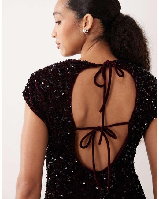 Mango Black Sequin Cap Sleeve Mini Dress