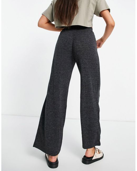 ONLY Denim Kaylee - Broek Van Jersey Met Hoge Taille En Wijde Pijpen in het  Grijs - Lyst