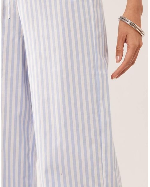 The Frolic Natural Exclusive Cotton Wide Leg Tie Waist Wide Leg Pants