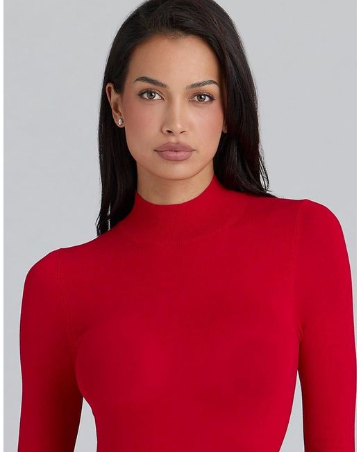 House Of Cb Red Imogen Scarlet Hip Drape Maxi Dress