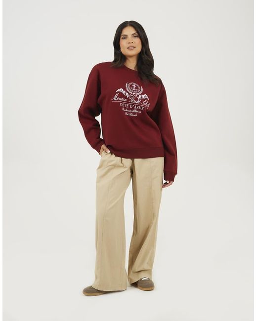 Brave Soul Crew Neck Embroidered Sweatshirt