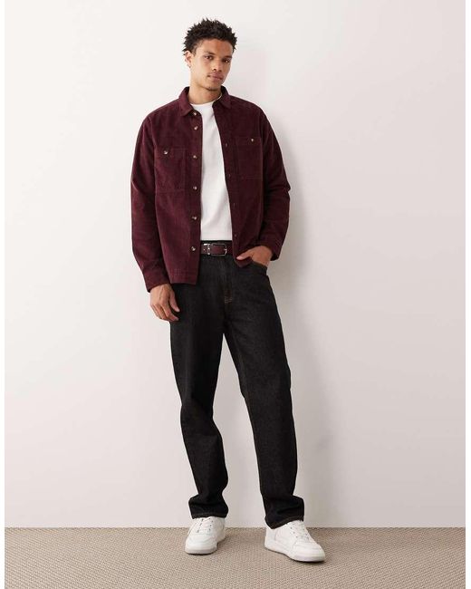 ASOS Red Cord Overshirt for men