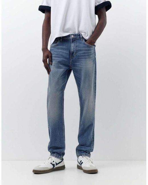 Pull&Bear Blue Slim Fit Jeans for men