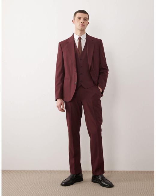 ASOS Red Slim Suit Jacket for men