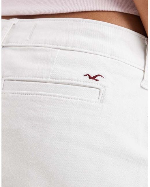 Hollister White Low Rise Twill Mini Skirt