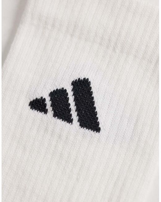 Adidas Originals White Adidas Training 6 Pack Crew Socks for men