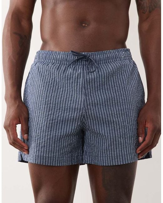 Abercrombie & Fitch Blue Pull On 5inch Swimming Trunks for men