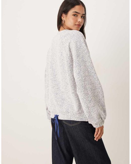 ASOS Gray Sweatshirt With Tie Hem Detail