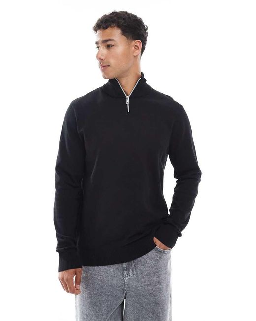 Maglione Con Zip Corta di JJ Rebel in Blue da Uomo